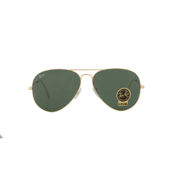 Aviator Large Metal Ii In Gold And Green Sunglasses