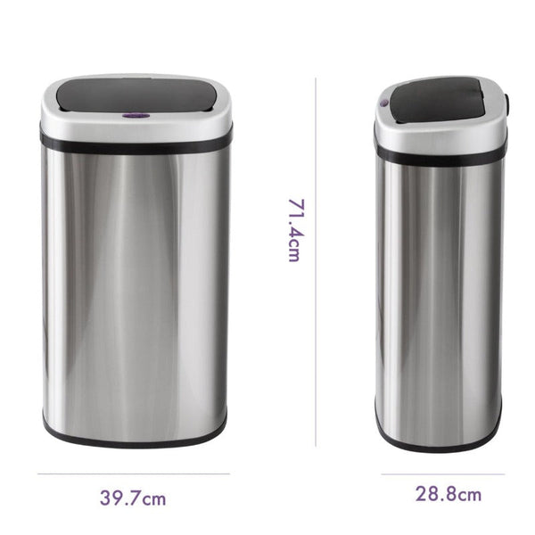 Healthy Choice 60L Stainless Steel Motion Sensor Rubbish Bin Rubbish Bins