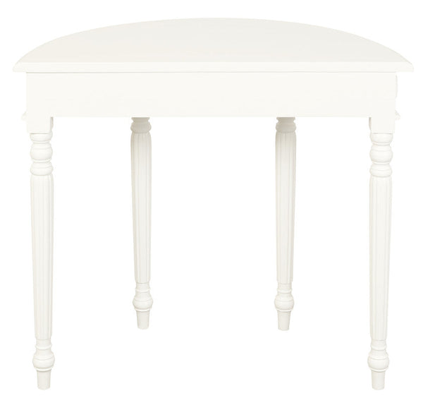Turn Leg Half Round Sofa Table (White)