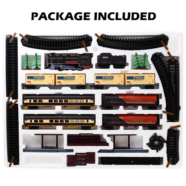 Electric Large Classic Train Set Rail Track Carriages Kids Vehicle Toy Gift Toy Trains