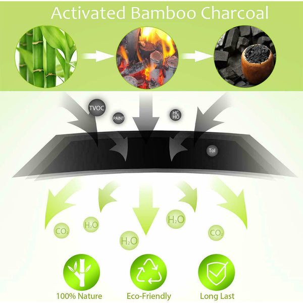 5Pcs Air Purifying Bags Activated Bamboo Charcoal Freshener For Car Home Shoes 200G Air Purifiers