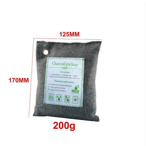 5Pcs Air Purifying Bags Activated Bamboo Charcoal Freshener For Car Home Shoes 200G Air Purifiers