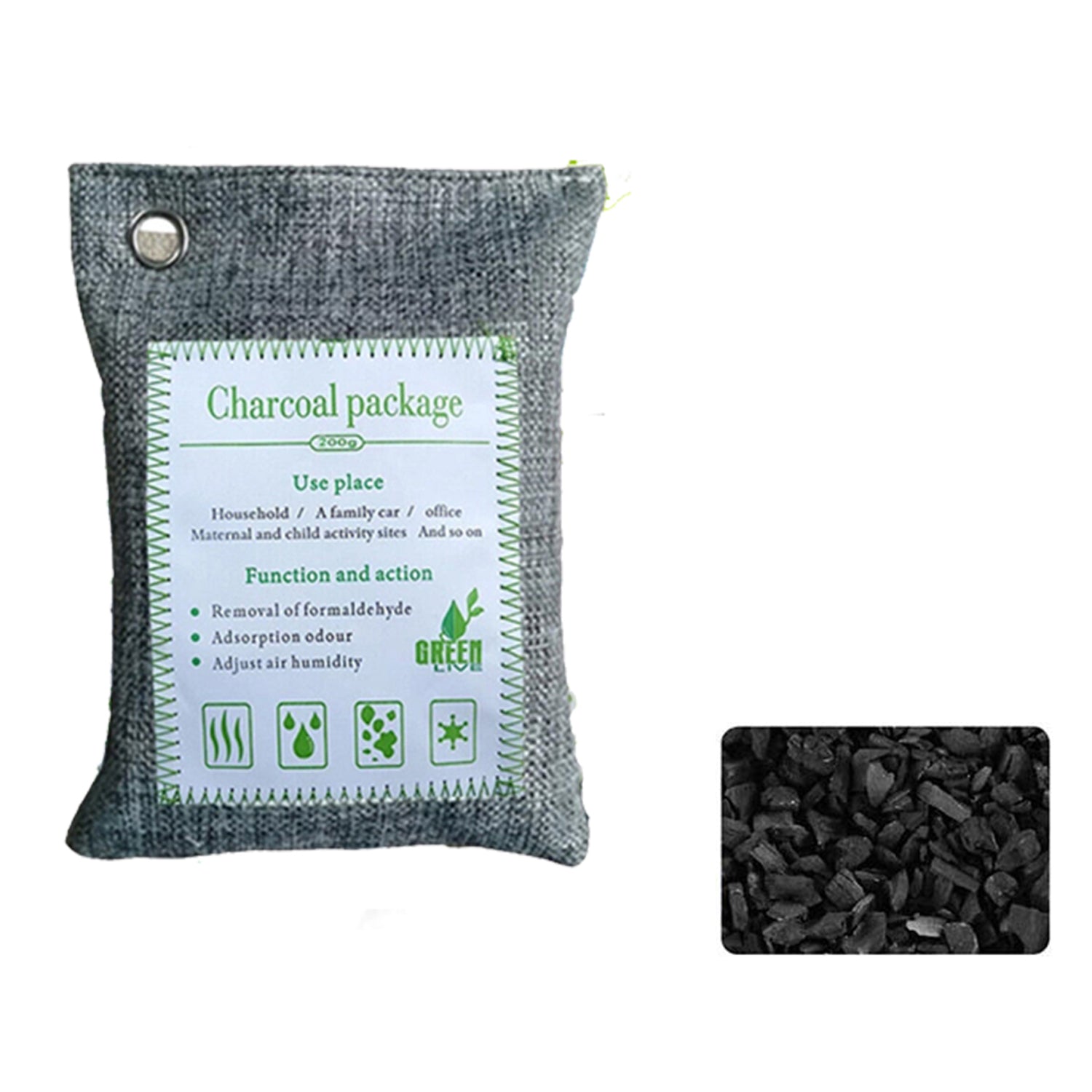 10Pcs Air Purifying Bags Activated Bamboo Charcoal Freshener For Car Home Shoes 200G Air Fresheners