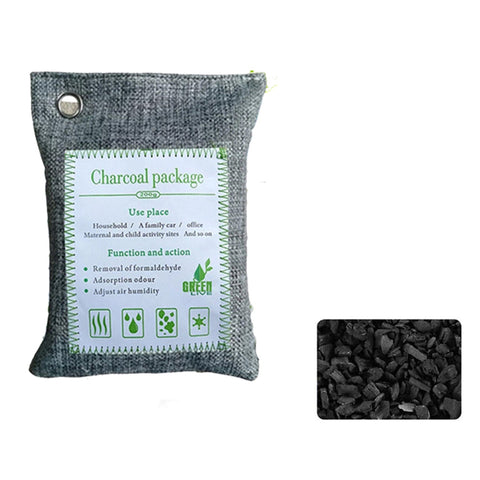 10Pcs Air Purifying Bags Activated Bamboo Charcoal Freshener For Car Home Shoes 200G