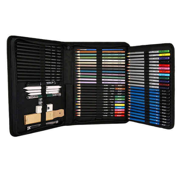 72Pcs Professional Drawing Artist Kit Set Pencils And Sketch Charcoal Tools Art Pencils & Charcoal