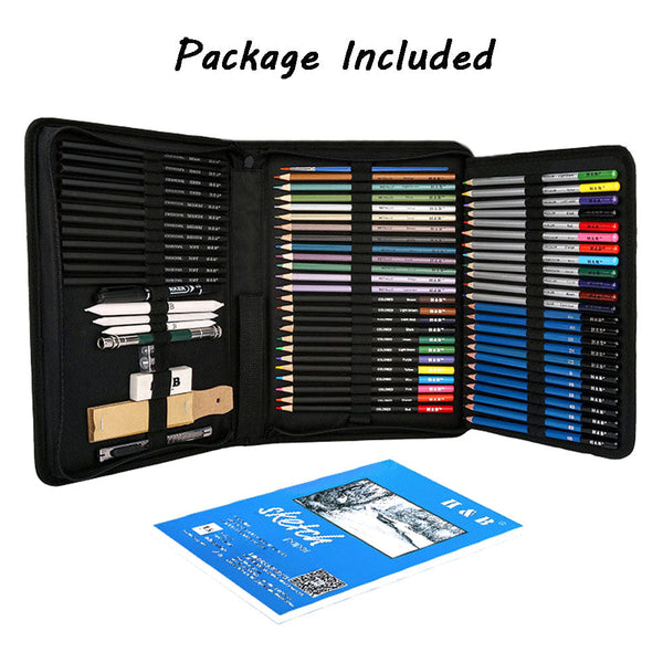 72Pcs Professional Drawing Artist Kit Set Pencils And Sketch Charcoal Tools Art Pencils & Charcoal