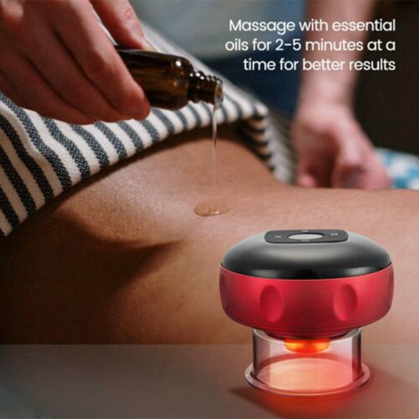 12 Levels Electric Cupping Therapy Smart Scraping Massager Red Light Heating Body Slimming Massagers
