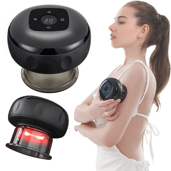 12 Levels Electric Cupping Therapy Smart Scraping Massager Red Light Heating Body Slimming Massagers