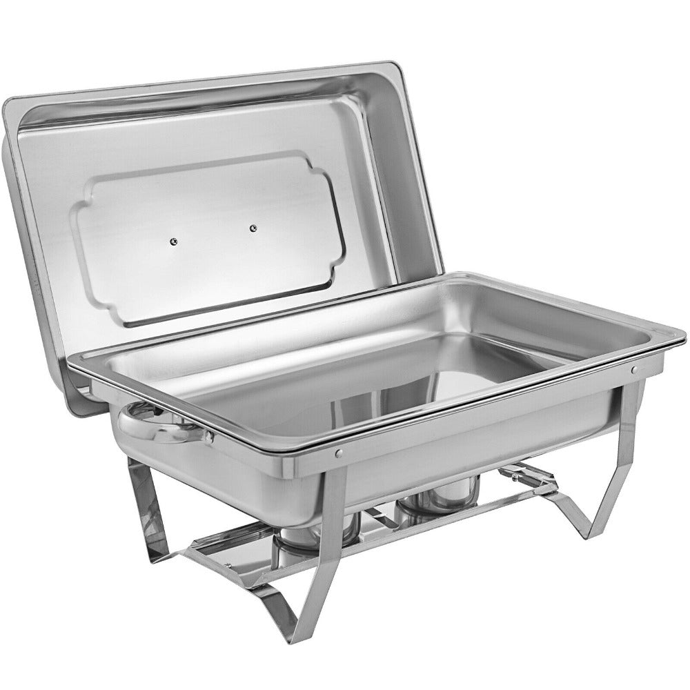 9 Liter Chafing Dish Set Buffet Pan Bain Marie Bow Stainless Steel Food Warmer Countertop Food Warmers