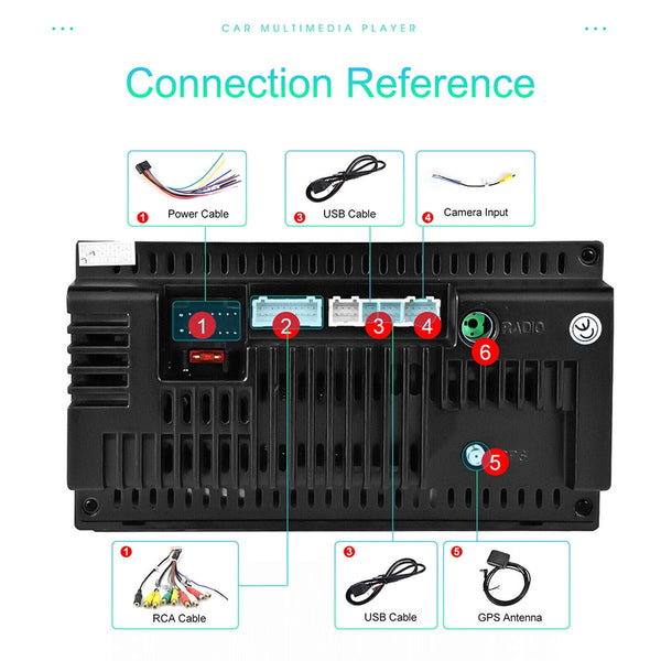 7 Inch Car Radio 2 Din Locator Technology Fm Rds Wifi W/ Rear Camera For Android Ios Carplay Au Other Car Audio