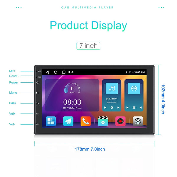 7 Inch Car Radio 2 Din Locator Technology Fm Rds Wifi W/ Rear Camera For Android Ios Carplay Au Other Car Audio