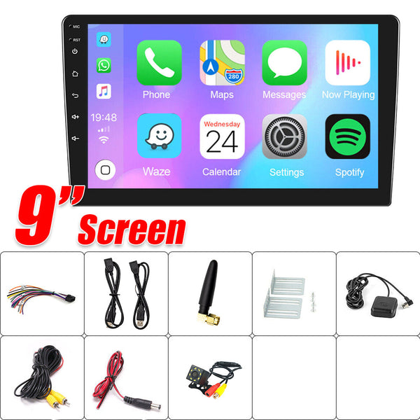 9" Car Radio 2 Din Locator Technology Fm Rds Wifi W/ Rear Camera For Android Auto Ios Carplay Other Car Audio