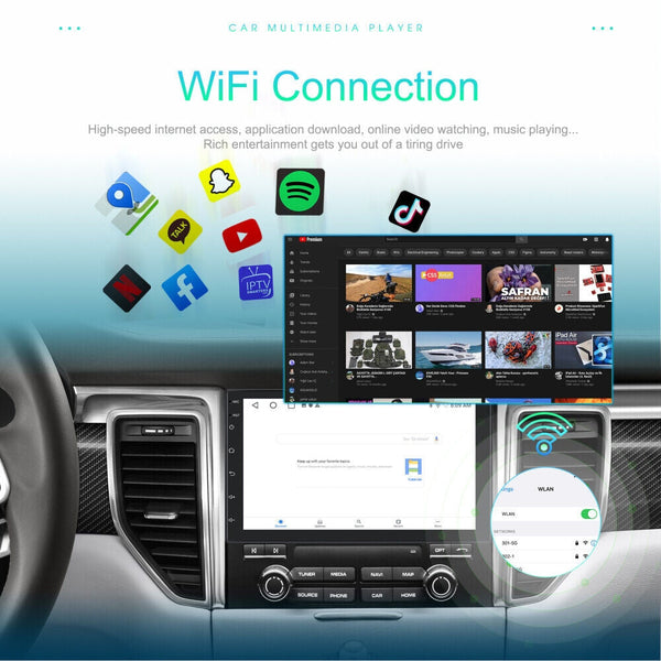 9" Car Radio 2 Din Locator Technology Fm Rds Wifi W/ Rear Camera For Android Auto Ios Carplay Other Car Audio