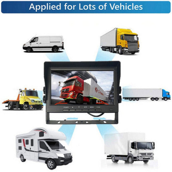 4 Channel Split 7" Screen Monitor W/4 Reversing Camera Kit For Truck Trailer Bus Rear View Monitors/Cams & Kits