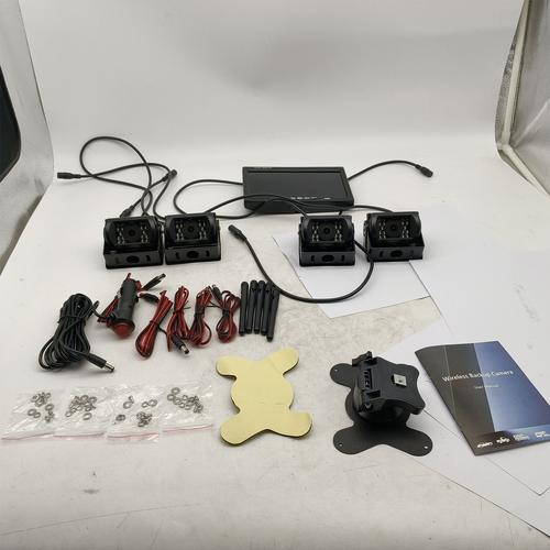 Wireless 4 Channel Split 7" Screen Monitor W/4 Reversing Camera Kit For Truck Trailer Bus Rear View Monitors/Cams & Kits