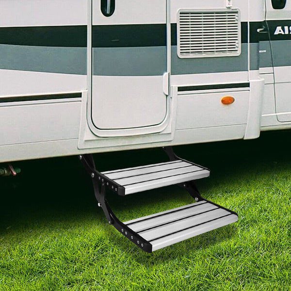 Aluminium Double Step Pull Out Folding Steps For Road Rv Camper Trailer Caravan Parts Accessories