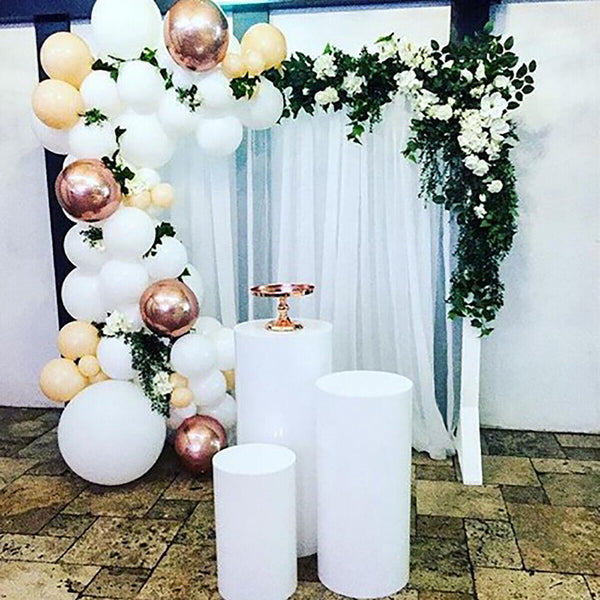 3Pcs Display Stand Round Cylinder Pedestal W/ Balloon Set + Led Strip Wedding Au Venue Decorations