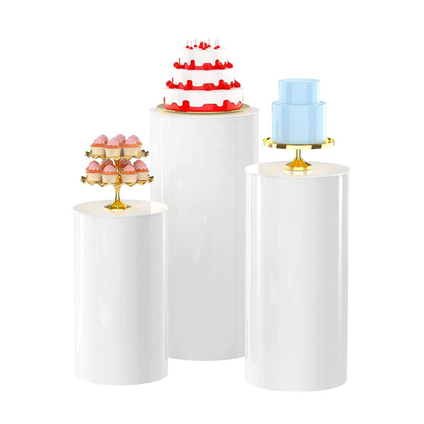 3Pcs Display Stand Round Cylinder Pedestal W/ Balloon Set + Led Strip Wedding Au Venue Decorations