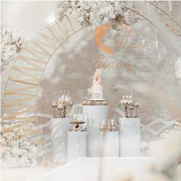 5Pcs Round Plinth Cylinder Display Stand Pedestal Wedding Party Shop Au Display Stands