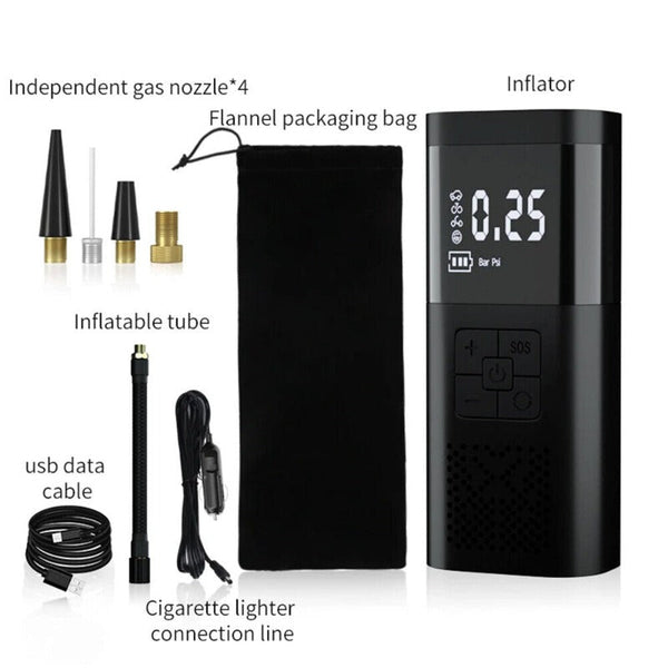 6000Mah Car Tyre Inflator 12V Air Compressor Electric Pump Cordless Usb Charging Air Compressors