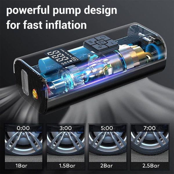6000Mah Car Tyre Inflator 12V Air Compressor Electric Pump Cordless Usb Charging Air Compressors