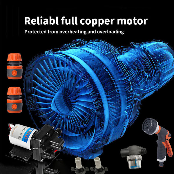 12V Sealflo Water Pump High Pressure Self Priming Rv Camping Boat 70Psi 11.3L/M Water Filters