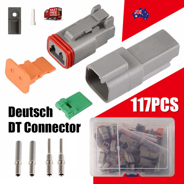117Pcs Deutsch Kit Dt 2 Way Series Connector Plug Waterproof Auto Marine 2Pin