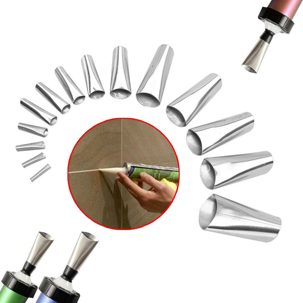 17 Caulking Finisher Nozzle Applicator Sealant Finishing Scraper Tools