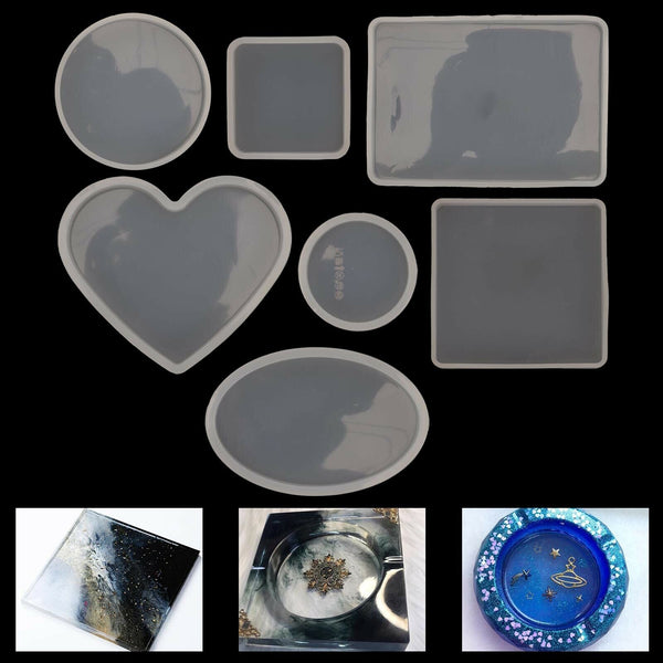 18Pcs Coaster Cup Mat Mold Round Silicone Mould Kit For Craft Diy Epoxy Resin Crafting Tools