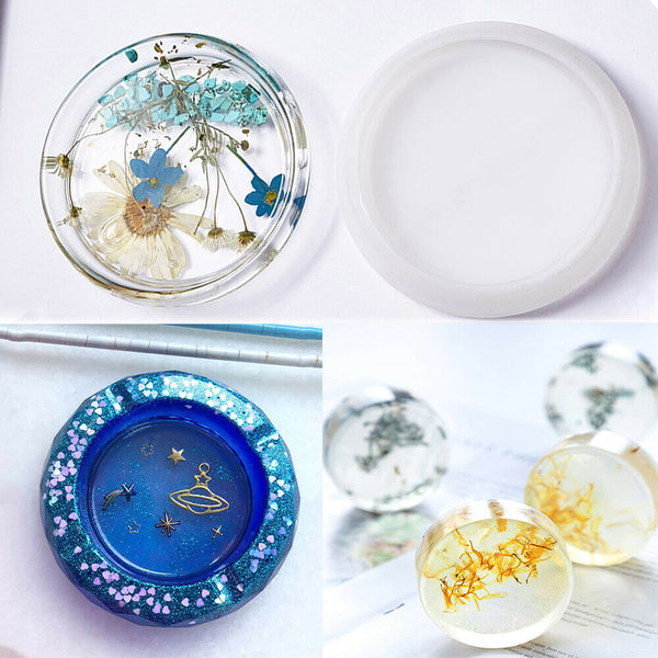 18Pcs Coaster Cup Mat Mold Round Silicone Mould Kit For Craft Diy Epoxy Resin Crafting Tools