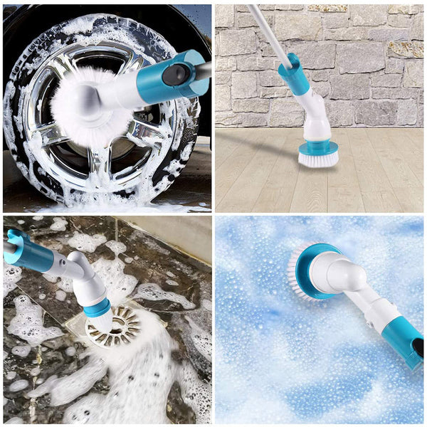 Electric Cordless Spin Scrubber Super Power Turbo Clean Brush Cleaning Brushes