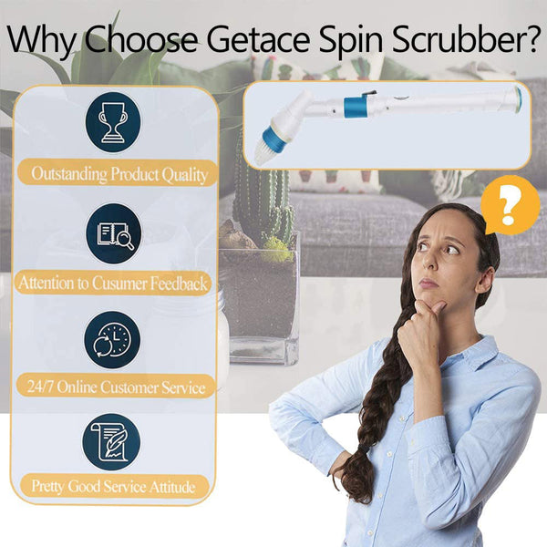 Electric Cordless Spin Scrubber Super Power Turbo Clean Brush Cleaning Brushes