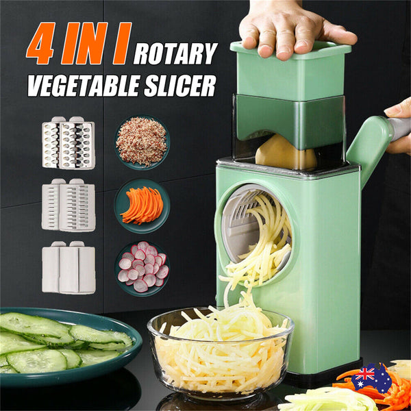 Kitchen Couture Vegetable Food Manual Rotary Drum Grater Chopper Slicer Fruit Cutter