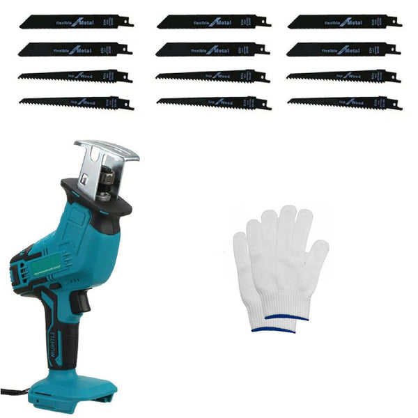 Blue Cordless Electric Reciprocating Saw Cutter With Blades Without Battery Reciprocating Saws
