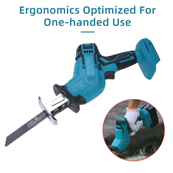 Blue Cordless Electric Reciprocating Saw Cutter With Blades Without Battery Reciprocating Saws