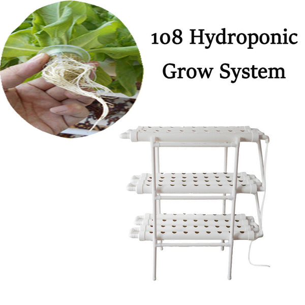 108 Plant Sites Hydroponic Grow Tool Kit Vegetable Garden System