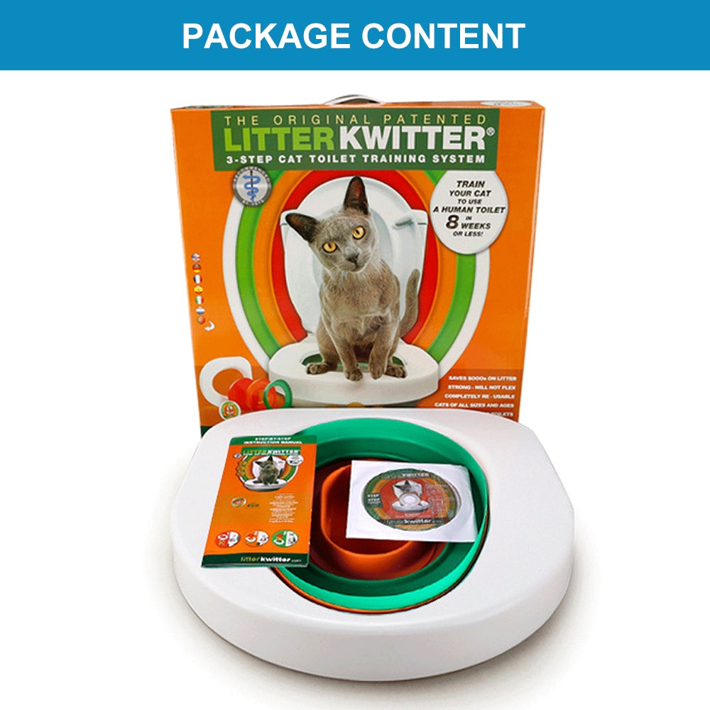 Cat Toilet Training System 3 Step Litter Kwitter Pet Dvd Instruction Litter Tray Accessories