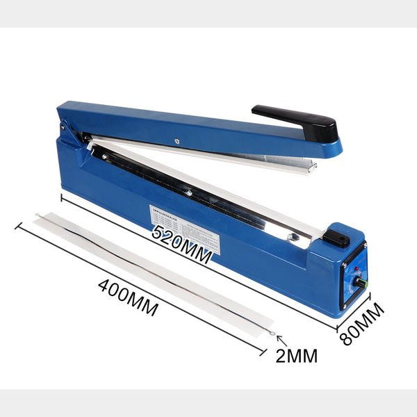 400Mm Electric Heat Sealer Sealing Machine Impulse Plastic Poly Bag Au Plug Hand Grippers