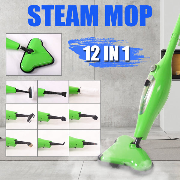 12 In Multi Foldable Steam Mop Handheld Floor Steamer Carpet Cleaning Cleaner Steam Cleaners