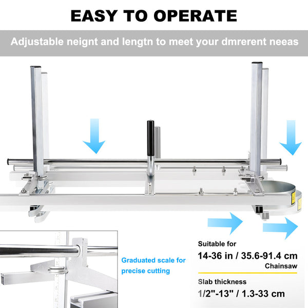 Chainsaw Mill For Saws 14" 36" Bar Furniture Making Wood Cutting Aluminum Steel Chainsaws
