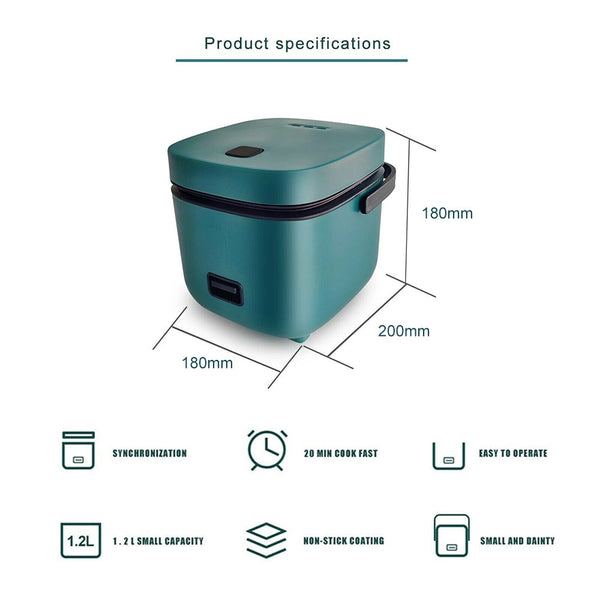1.2L Mini Rice Cooker Travel Small Non Stick Pot For Cooking Soup Stews Rice Cookers