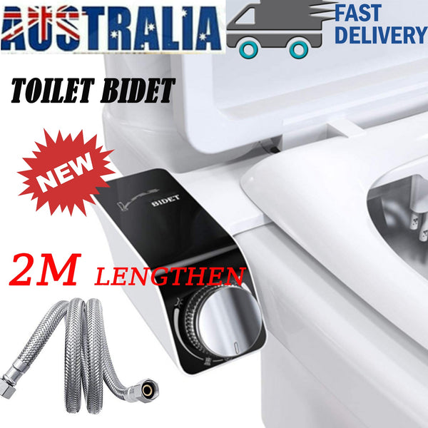 Toilet Bidet Seat Dual Nozzles Non Electric Water Sprayer Bathroom Bidets