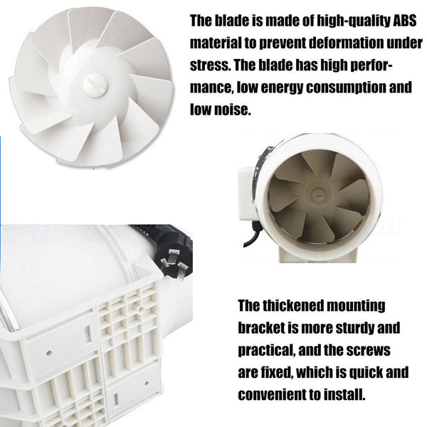 8" Inch Silent Extractor Fan Duct Hydroponic Inline Exhaust Vent Sealers & Sealing Machines