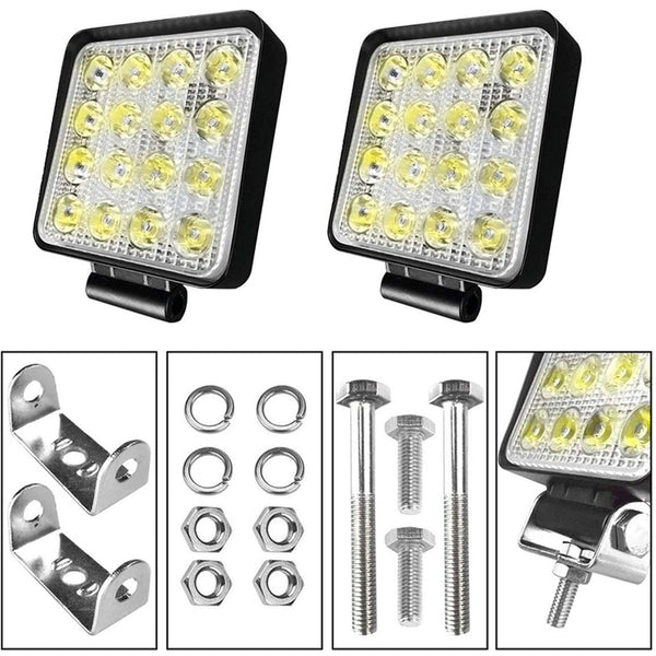 10Pcs 80W Cree Flood Led Work Lights 12V Boat Camping Square 4Inch Bar Torches & Work Lights