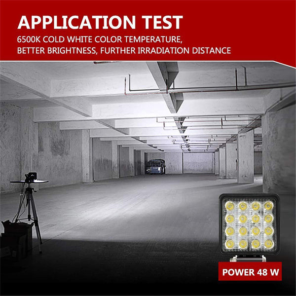 10Pcs 80W Cree Flood Led Work Lights 12V Boat Camping Square 4Inch Bar Torches & Work Lights