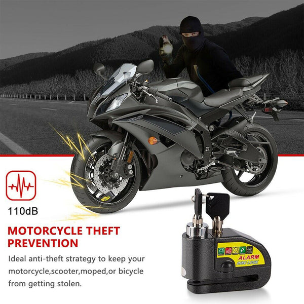 Motorcycle Alarm Disc Lock Brake Handlebar Throttle Grip Bike Security