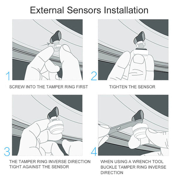 4 Sensor Solar Wireless Tpms Car Tire Tyre Pressure System Monitoring External
