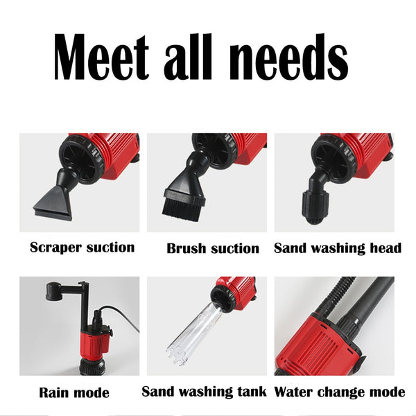 Aquarium Electric Siphon Pump Vacuum Cleaner Fish Tank Water Change Gravel Cleaning & Maintenance