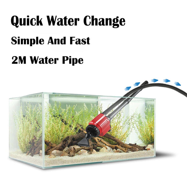 Aquarium Electric Siphon Pump Vacuum Cleaner Fish Tank Water Change Gravel Cleaning & Maintenance