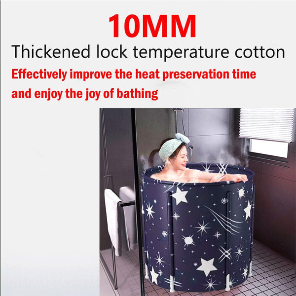 65X70cm Portable Foldable Bathtub Pvc Water Tub Place Room Spa Bucket Adult Folding